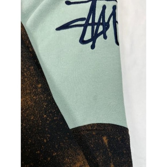 Stussy Vintage Reworked Embroidered Unisex Sweatshirt โ Black/Green โ Size M - Picture 10 of 11